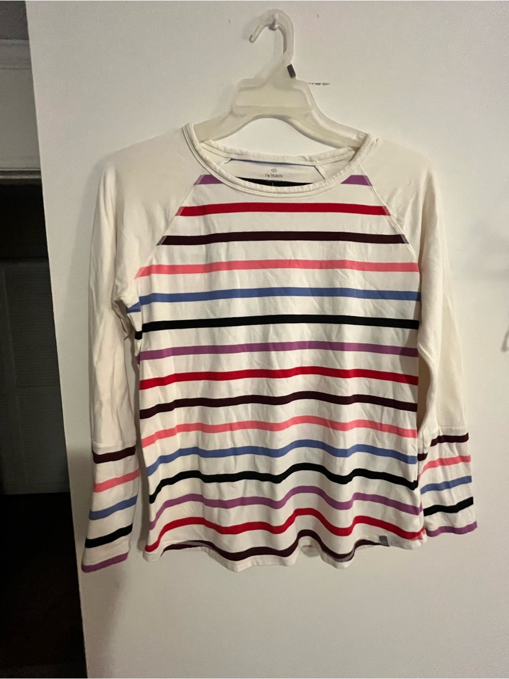 Women’s Long Sleeve Talbots Striped Shirt Lightweight Cotton Blend Size Large